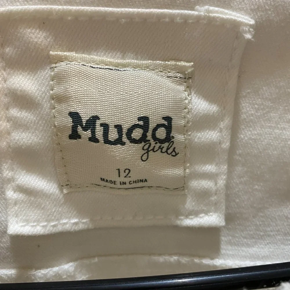 Like new fashionable  Mudd White Cropped Jean jacket size 12 ***only worn once